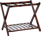 Casual Home Luggage Rack, Walnut, Solid Wood