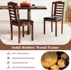 GOFLAME Wooden Dining Chairs Set of 2, Upholstered Kitchen Side Chairs with Faux Leather Padded Seat & Rubber Wood Frame, Mid-Century Dinette Chairs for Dining Room, Restaurant