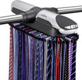 Aniva Motorized Tie Rack Closet Organizer with LED Lights Includes J Hooks for Wired Shelving Stores Up to 72 Ties & 8 Belts, Operates with Batteries