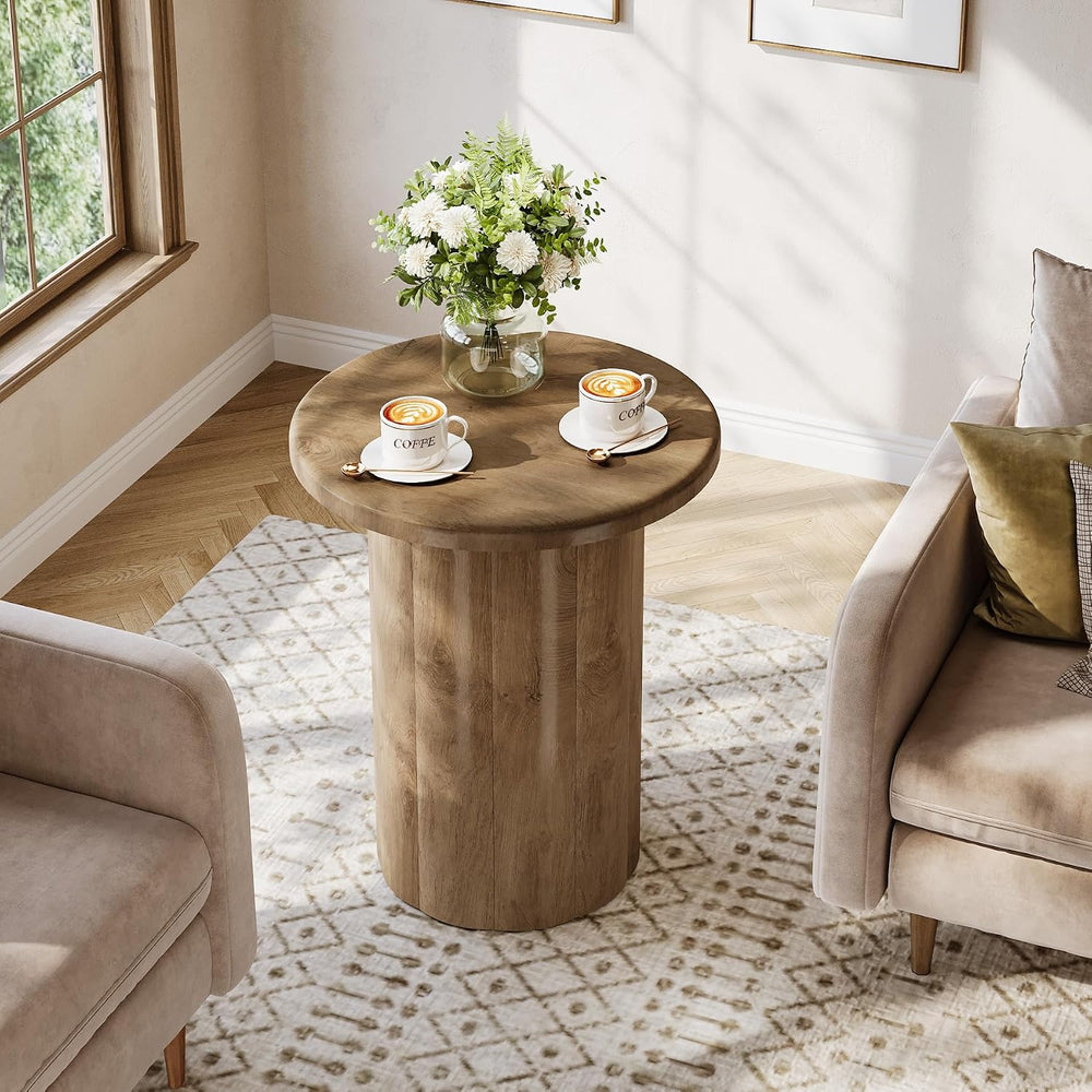 Tribesigns Round Side Table for Living Room, Farmhouse Small End Table with F...