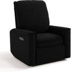 Storkcraft Santos Deluxe Power Recliner Swivel Glider, Black Boucle | Premium Electronic Power Recliner for Nursery, Includes Dual-USB Charging Port with USB-A & USB-C, Glider Rocking Chair