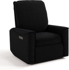 Storkcraft Santos Deluxe Power Recliner Swivel Glider, Black Boucle | Premium Electronic Power Recliner for Nursery, Includes Dual-USB Charging Port with USB-A & USB-C, Glider Rocking Chair