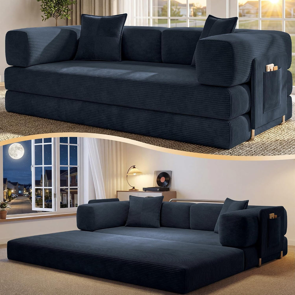78.8" Convertible Futon Sofa Bed, Couch for Living Room | Corduroy Loves...
