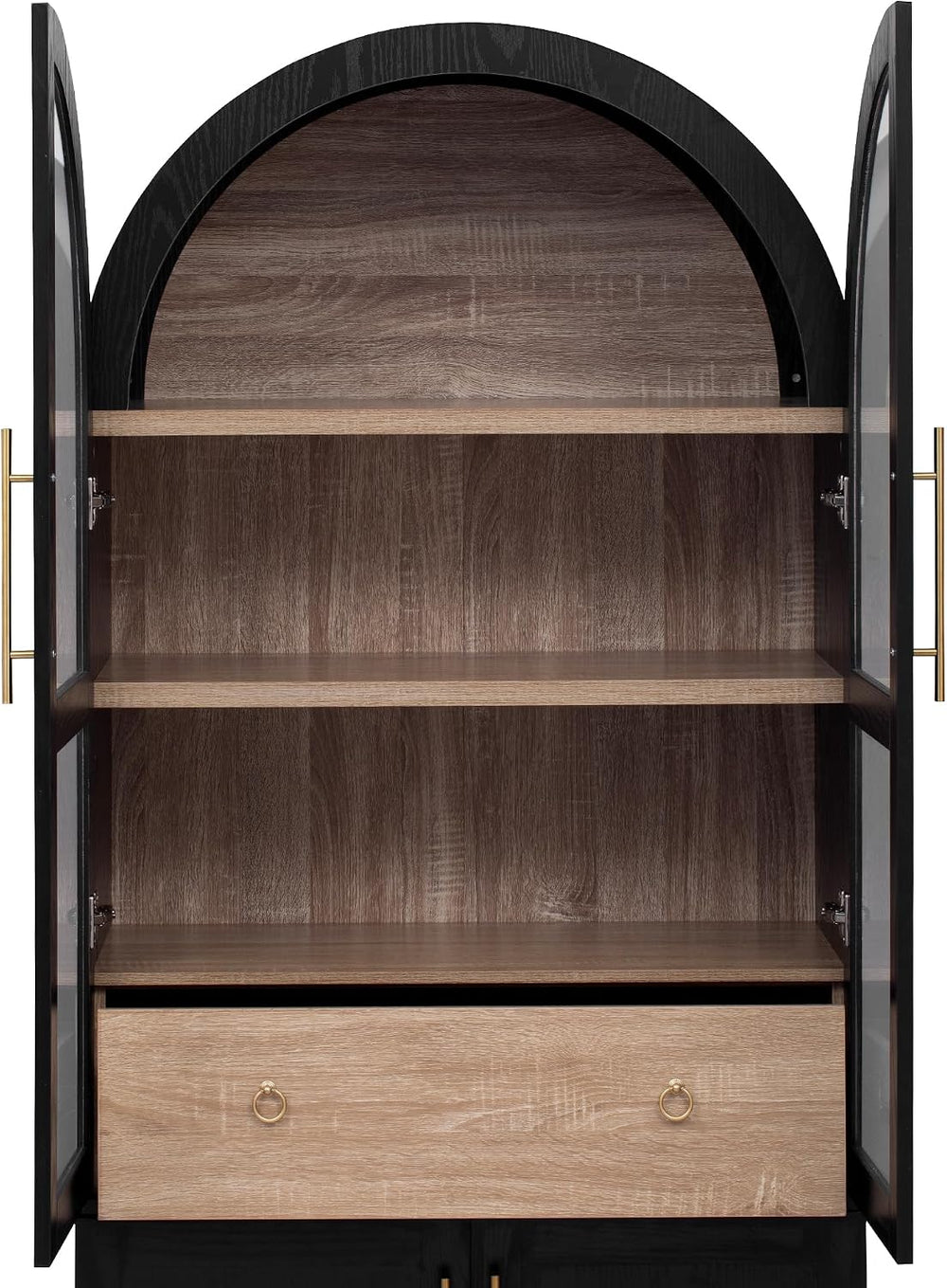Modern 71" Tall Arched Kitchen Pantry with Door Shelves,Storage Cabinets...