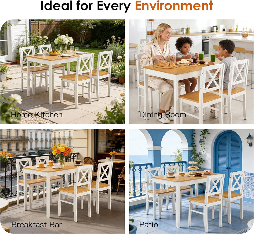 Harper & Bright Designs 5-Piece Dining Table and Chair Set for Apartment ...