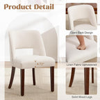 Dining Chairs Set of 2,Modern Linen Dining Room Chairs with Thick Cushions,Upholstered Kitchen Dining Room Chairs for Dining Living Room Beige