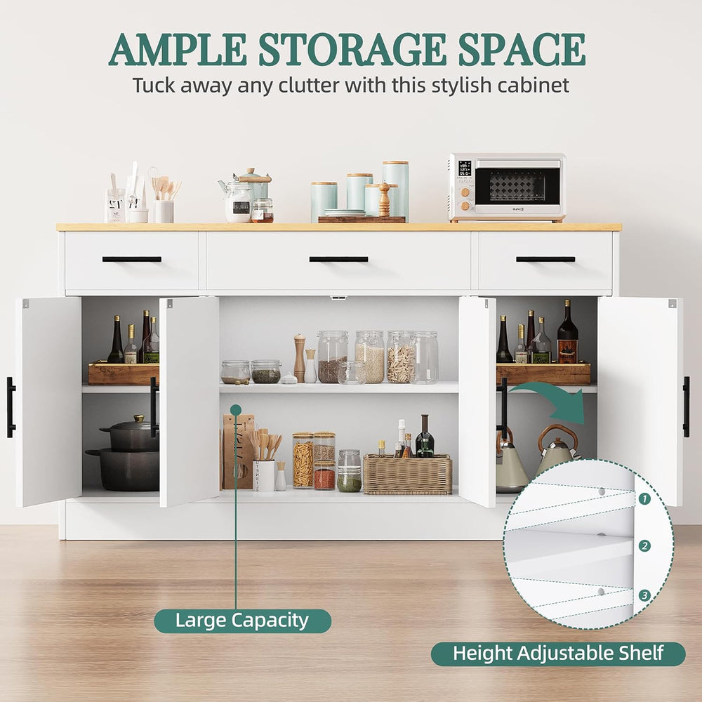 Shintenchi Buffet Cabinet with Storage,53.4" Large Kitchen Storage Cabin...