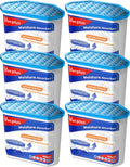 Vacplus Moisture Absorbers 6 pack, 16.0 Oz Portable Humidity Absorber Boxes for Your Bathroom, Closet & Car, Dehumidifier with Fragrance Free, Navy Blue