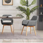 Mid Century Modern Dining Chairs Set of 2 & 4 & 6 Comfy Accent Chair Upholstered Kitchen Dining Living Room Chairs for Bedrooms Waiting Room Home Arm Desk Chair No Wheels (Wool Dark Gray, 2)