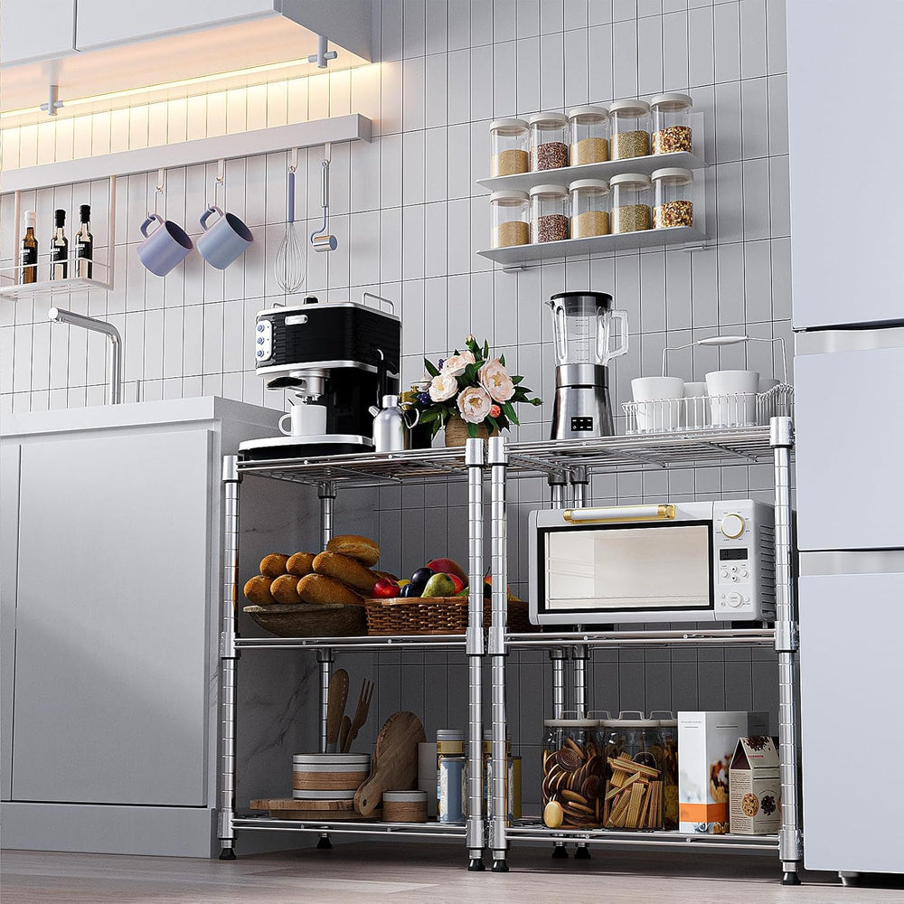 M MZG 450 lbs Wire Storage Shelving 3-Tier Utility Shelving Unit Steel Organi...