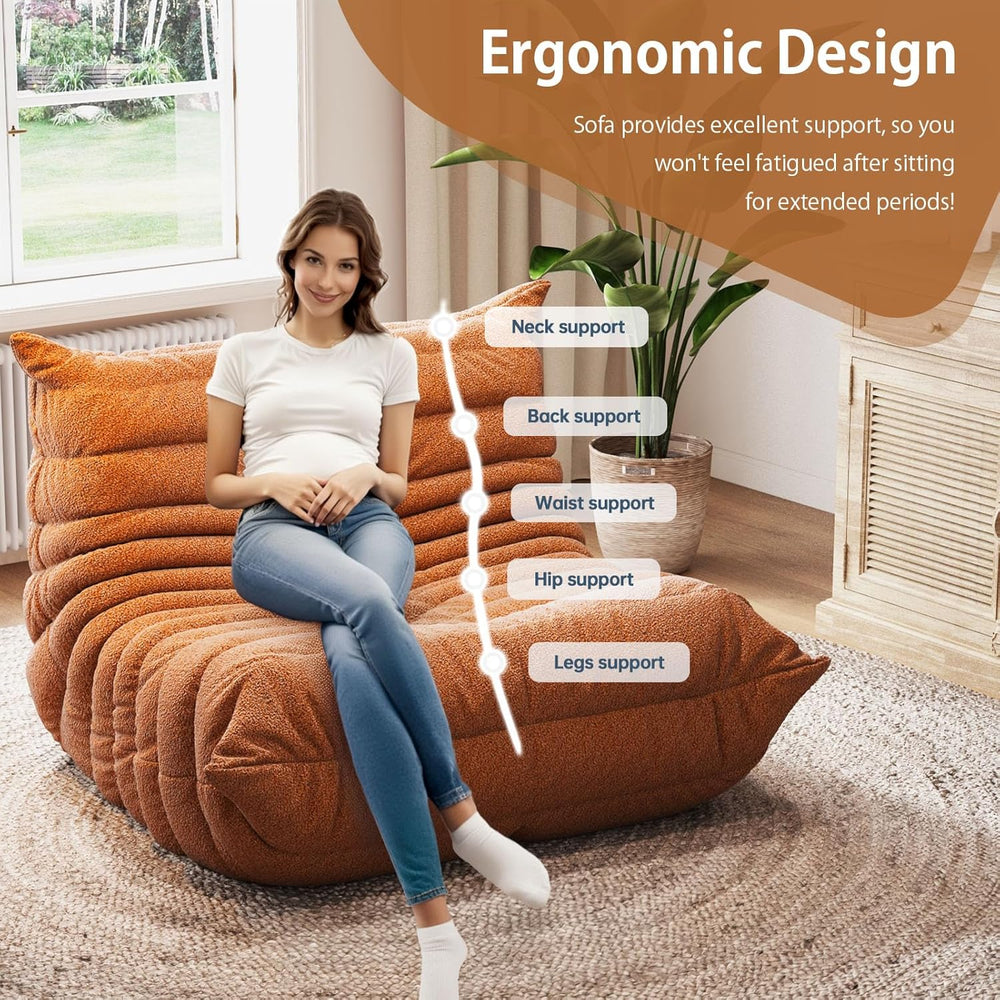 Oversized Bean Bag Chairs for Adults, Giant Beanbag Chair with Memory Foam, C...