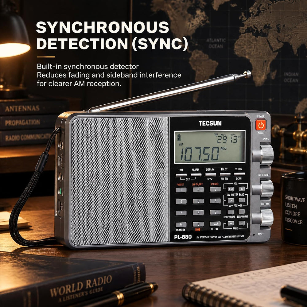 Tecsun PL880 Portable Digital PLL Dual Conversion AM/FM, Longwave & Short...