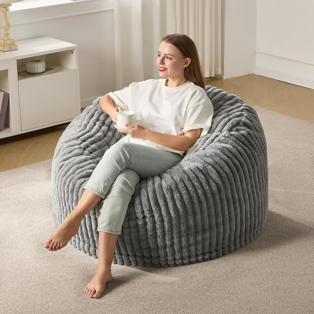 Hobestluk Adult Bean Bag Chair Giant Beanbag with Filling Living Room 3FT | G...