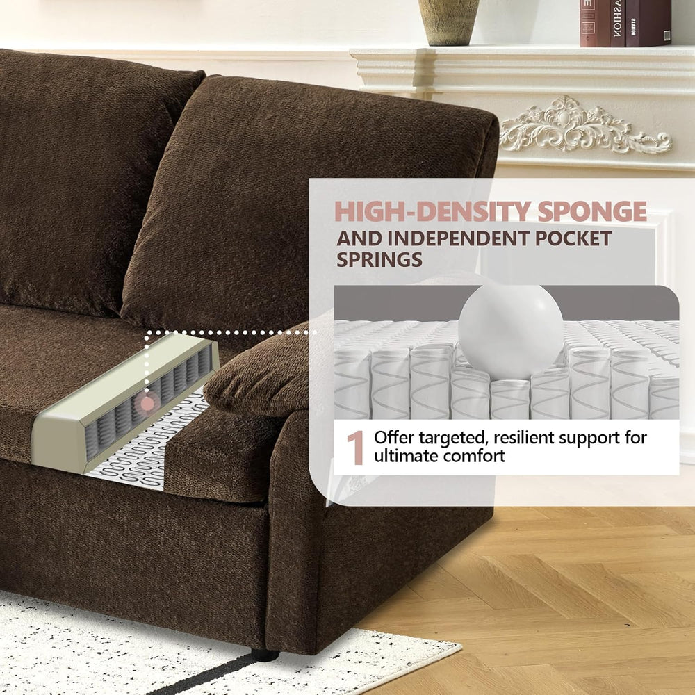 VINGLI Sectional Sleeper Sofa with Pull Out Couch Bed, 85 Inch L-Shaped Conve...