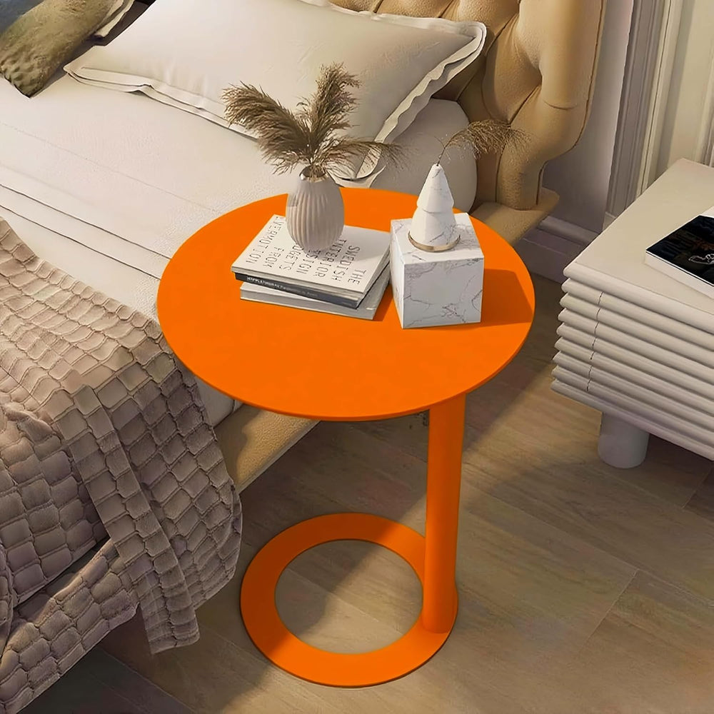 C-Shaped Round Side Table for Living Room, Bedroom, and Office - Metal Coffee...