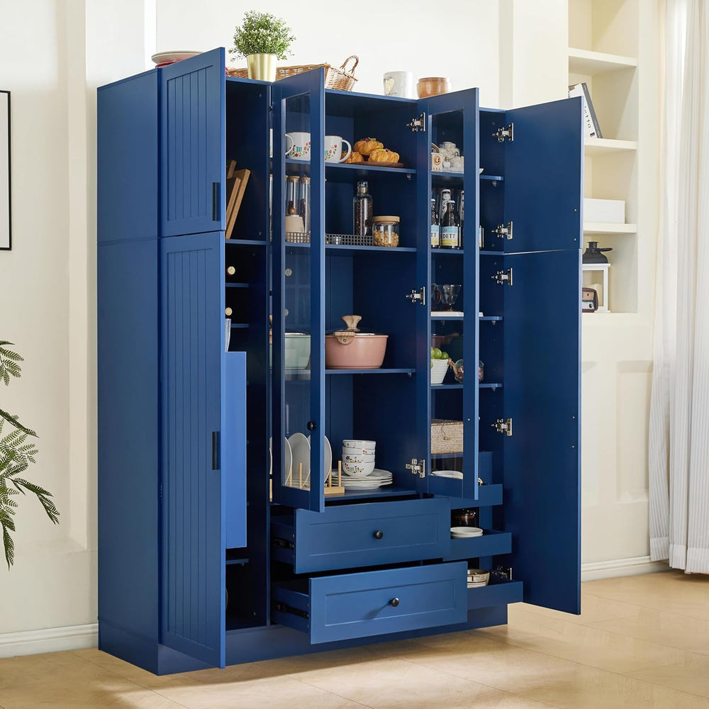 Merax Modern Large Kitchen Pantry with 6 Doors, 53.2''Lx17.7''...
