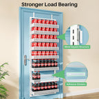 SNTD Over the Door Pantry Organizer - 8 Tier Adjustable Pantry Door Spice Organizer, Large Capacity Hanging Door Spice Rack for Kitchen Pantry Organizers and Storage (White, 17" W x 6" D x 69" H)
