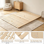 LILYPELLE Floor Bed Frame, Solid Wood Japanese Tatami Bed Frame, Foldable & Breathable & Moisture-Proof Bed Plate for Futon Mattress or Floor Sleeping, Standard Queen