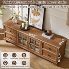Farmhouse TV Stands for Living Room, Brown | Heavy-Duty Rustic Entertainment Center with 4 Drawers & Thickened Top & Square Wooden Legs for 65 Inch TV