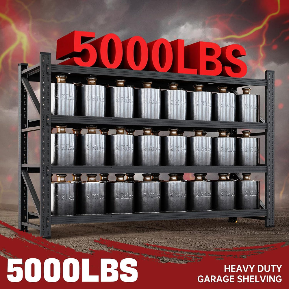RAVIGIN 5000LBS Storage Shelves,71" W Garage Shelving Heavy Duty Metal A...