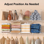 Wire Shelf Dividers for Closet: Tall 16 Pack 12-Inch Deep Adjustable Organizer for Shelves,Metal Rack Separator for Clothes, Purses & Bags，No Tool