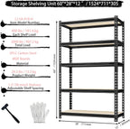 Storage Shelving Unit Heavy Duty Garage Shelves Metal Organizer Utility Rack for Kitchen Pantry Basement Pantry Warehouse Laundry 5 Tire 60" H x 28" W x 12" D 2000LBS