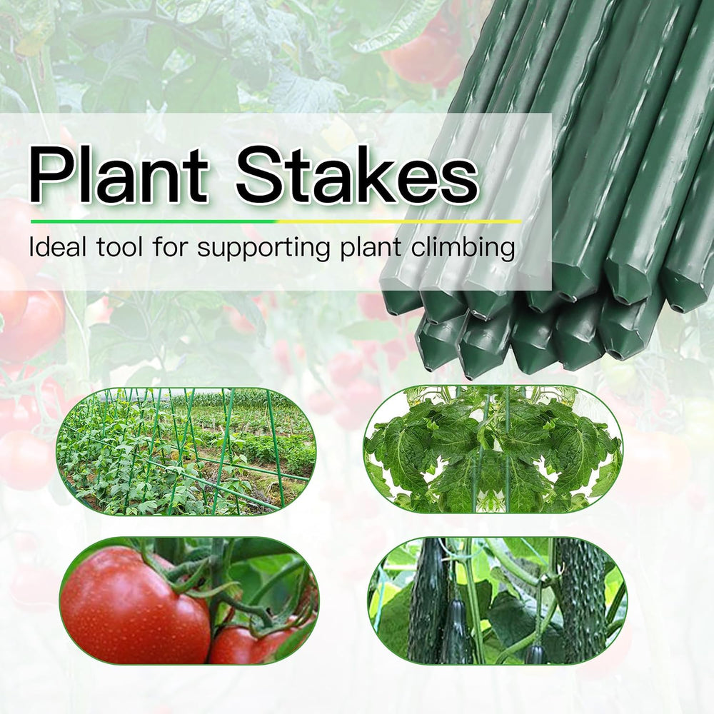 Garden Stakes 6ft, Metal Plant Stakes 6Feet for Gardening and Farm, 72" ...