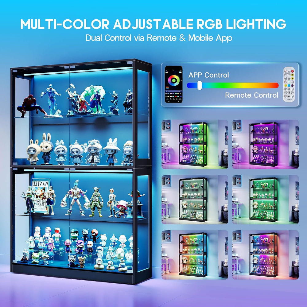 AMERLIFE 45-Inch RGB Display Cabinet with Glass Doors | 70 H x 45 W x 16 D In...