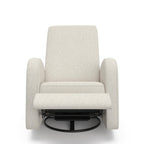 Storkcraft Santa Monica Power Recliner Swivel Glider, Dune Basketweave | Effortless Electronic Power Recline, USB-A & USB-C Charger