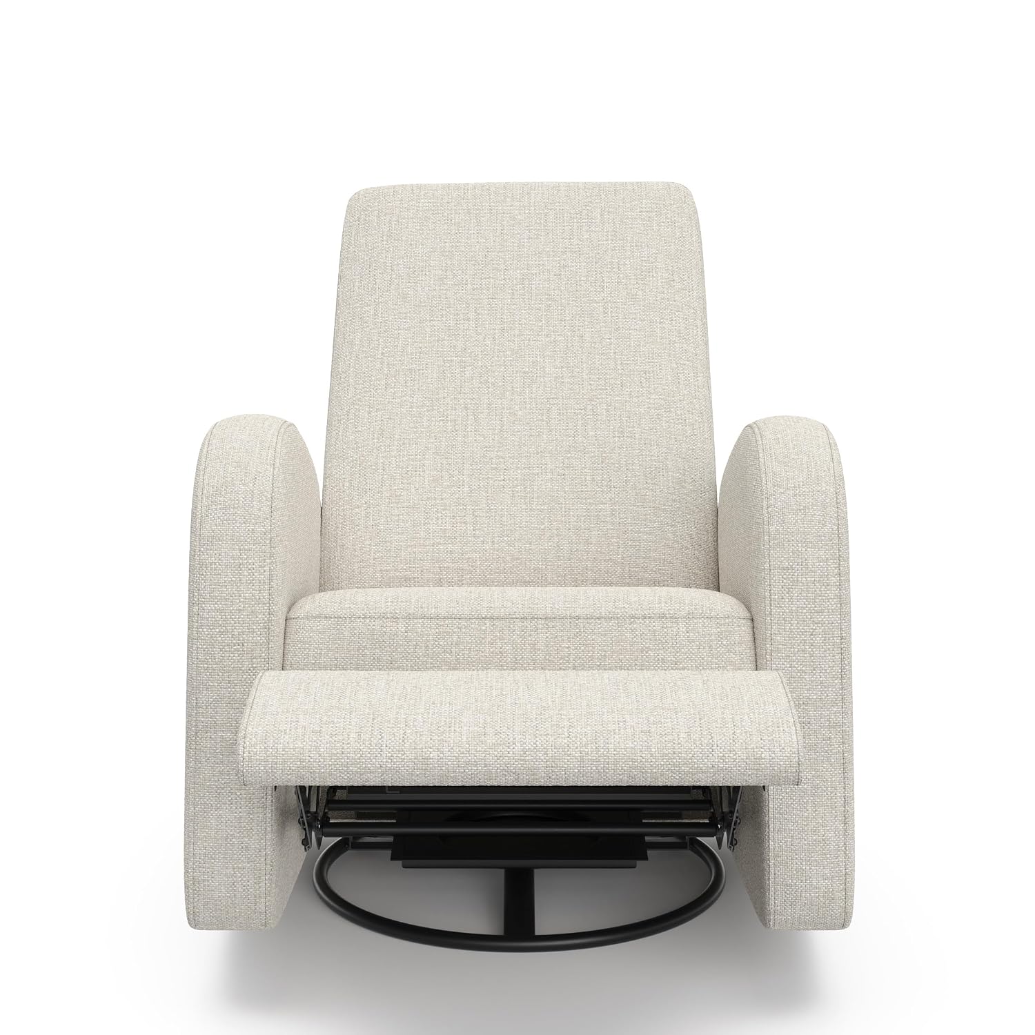 Storkcraft Santa Monica Power Recliner Swivel Glider, Dune Basketweave | Effortless Electronic Power Recline, USB-A & USB-C Charger