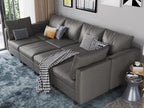 EASE MOOSE Modular Sectional Sofa Sleeper Couch with Storage,Faux Leather Large Moduar Sleeper Sofa Sectional Sofa Bed Modular Couch for Living Room