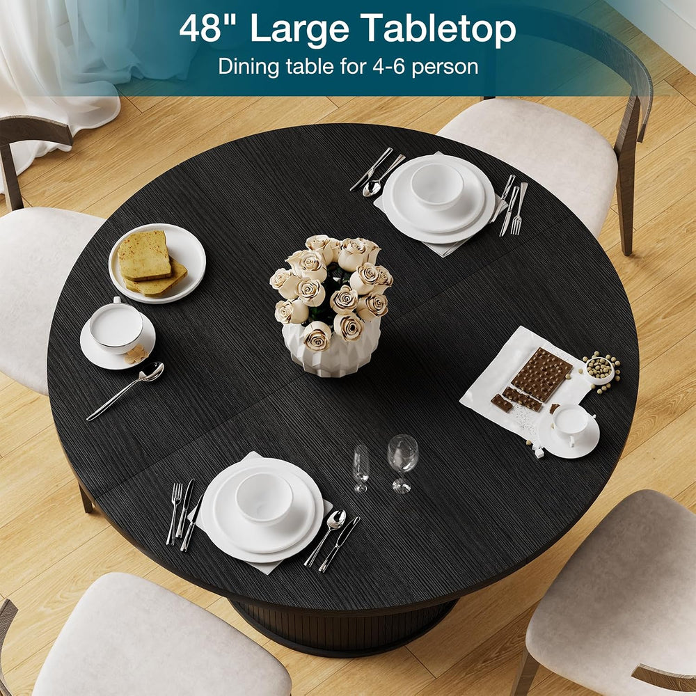 HOMMPA 48'' Round Dining Table for 4-6 Kitchen Table Circle Dinner Ta...