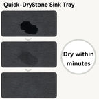2 Pcs Water Absorbing Stone Trays, Kitchen/Bathroom Sink Soap Dish, Diatomite Tray Used for Hand Soap & Cosmetic Bottles in The Modern Home, 4" W x 8.3" L, Dark Gray