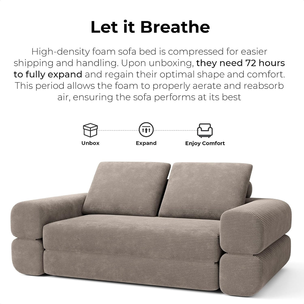 LIKIMIO FlipNest Convertible Sleeper Sofa Bed Floor Sofa 3-in-1 No Assembly, ...