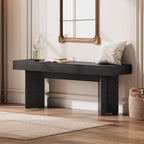 Tribesigns 47" Wooden Entryway Bench | Farmhouse Indoor End of Bed Bench, Long Table Benches Seat for Bedroom, Hallway, Foyer, End of Bed (Black)