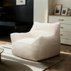 Cvortll Bean Bag Chair, Bean Bag Sofa, Faux Fur Bean Bag Chairs,with armrests and a Sturdy backrest, Suitable for Apartments, Living Rooms, bedrooms, Games, Reading (White)