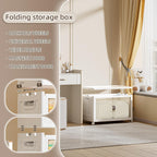 104 QT / 26 Gal Large Foldable Stackable Plastic Storage Cabinet with Double Magnetic Doors, Leather Handles & 4 Wheels - Organize Home, Office, Closet