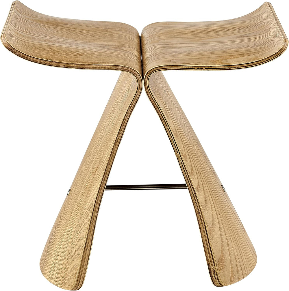 Euro Style Fleur End Table | Sculptural Ribbon-Curve Silhouette Butterfly Des...