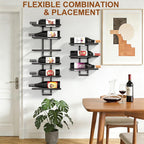 24 Bottles Wall Mount Wine Rack, DIY Detachable Wall Wine Rack, Metal Wine Storage Organizer Display Holder for Home Bar, Kitchen, Restaurant, Wine Cellar
