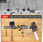 ELECROW Garage Storage Organizer, Wall Mount Rack with 6 Adjustable Hooks, 48 Inches Adjustable Garden Tool Organization, Heavy Duty for Garden and Yard Tool Storage