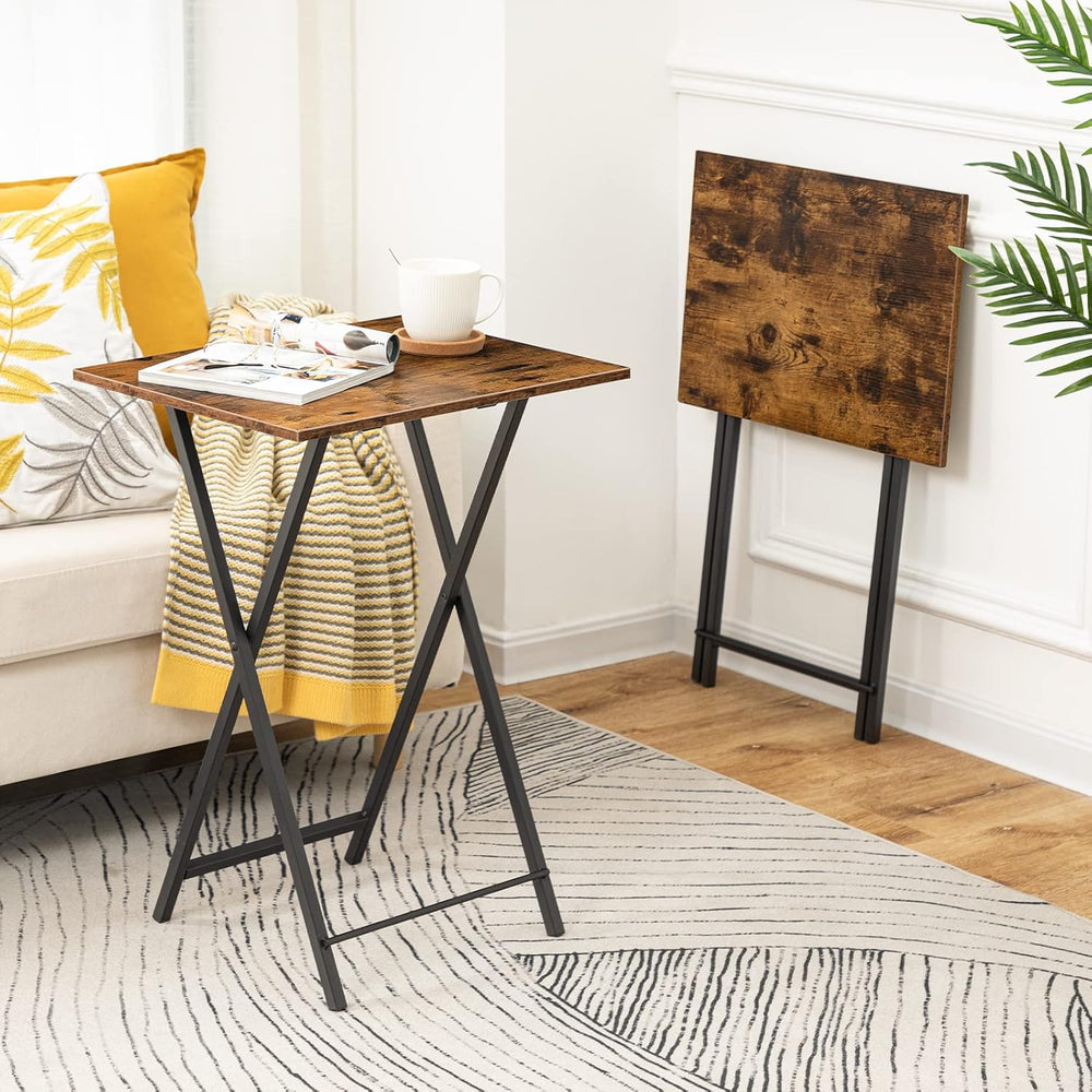 HOOBRO Folding TV Table, TV Tray, Stable Snack Table for Small Space, Portabl...
