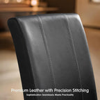 CHUN YI Dining Chairs Set of 8, Faux Leather Dining Room Chairs, Upholstered Parsons Chairs for Dining Room Kitchen Side Chair with Sturdy Wood Legs, Black