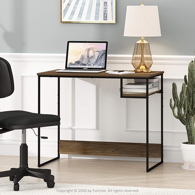 FURINNO Moretti Lifestyle Study Desk, 35 Inches, Columbia Walnut