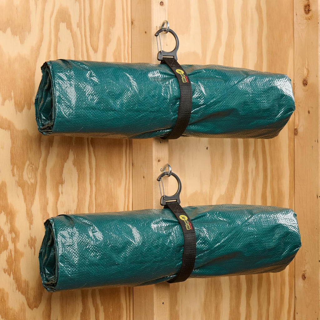 Wrap-It Storage Quick Clips - 20" (3-Pack) Black - Hose Organizer Straps with a Metal Clip to use as an Extension Cord Organizer or RV Hose Storage