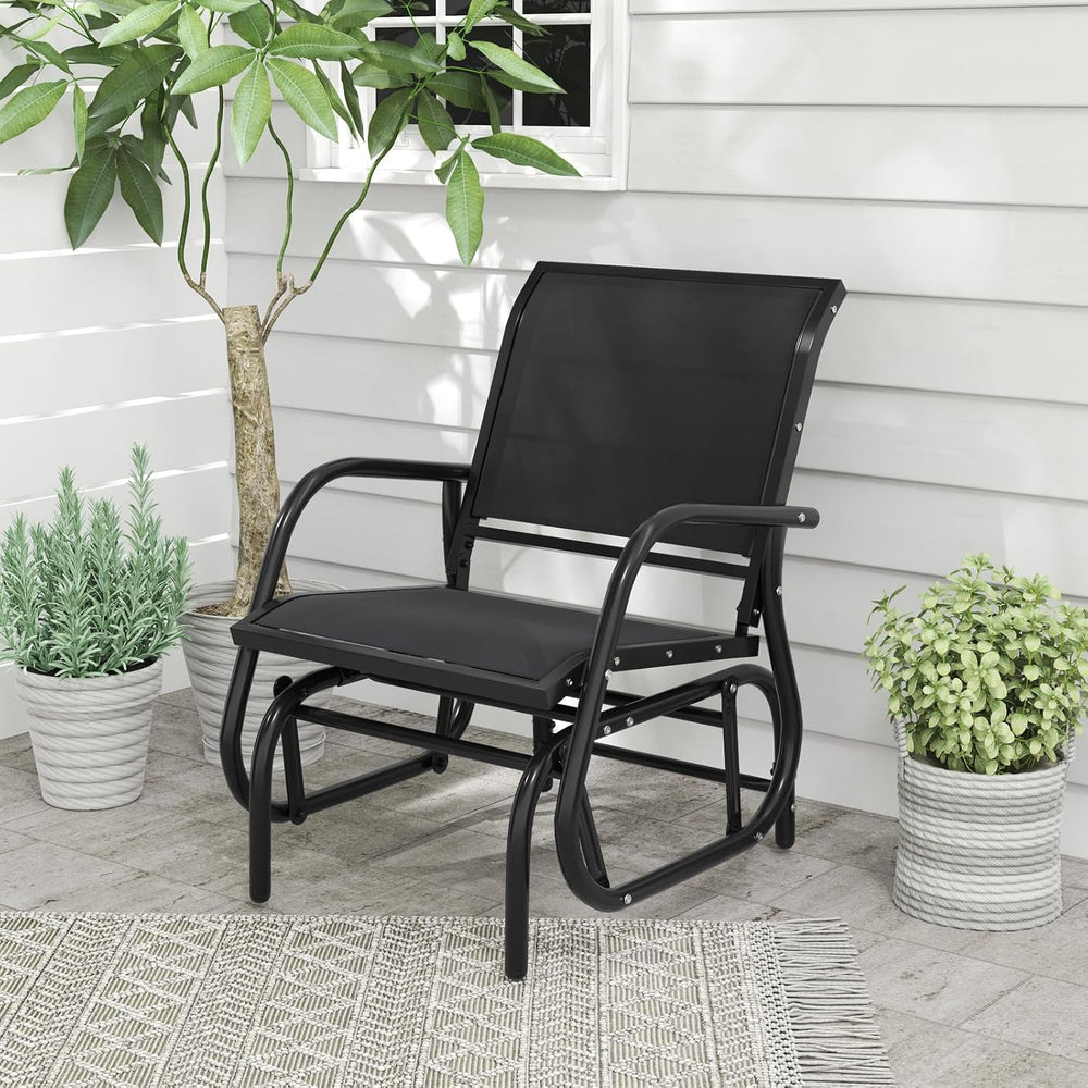 Tangkula Swing Glider Chair, Ergonomic Rocking Chair with Comfortable Fabric,...
