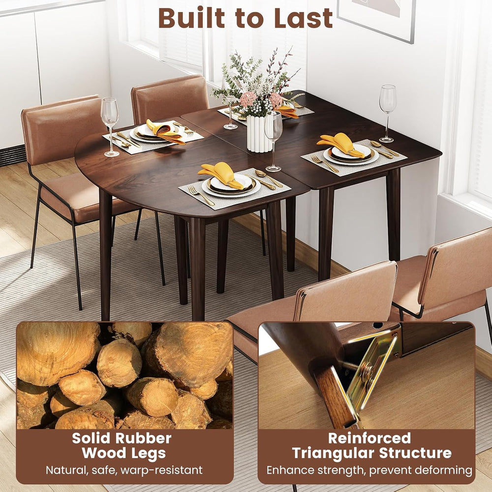 Giantex Dining Table for 2-4, 34" Rectangular Dinner Table with Solid Ru...
