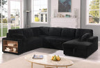 Eafurn Oversized U Shaped Convertible Sleeper Sectional Sofa w/Pull Out Couch Bed, 6 Seater Corduroy Upholstered Corner Lounge Sofa Couch Sleeper Sofabed w/Storage Chaise,Shelves