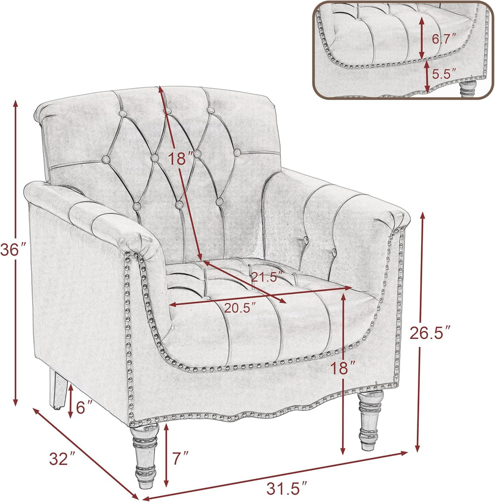 PU Leather Accent Chairs Set of 2, Comfy Club Chair Upholstered Armchair for ...