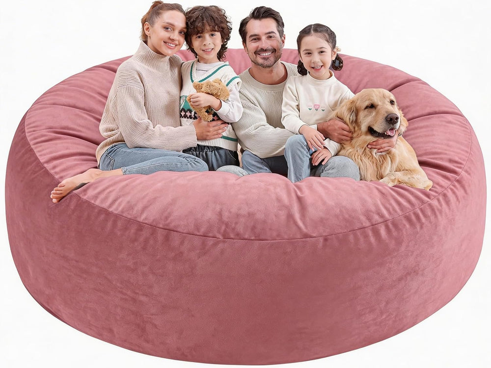 7FT Bean Bag Chair, Large Bean Bag Chairs with Memory Foam Filled, Fluffy Bea...