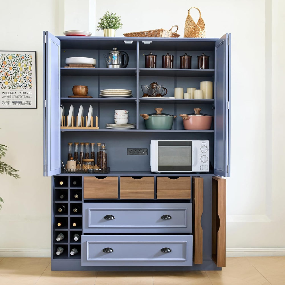 LUMISOL Farmhouse Kitchen Pantry Cabinet, 71" Tall Freestanding Storage ...